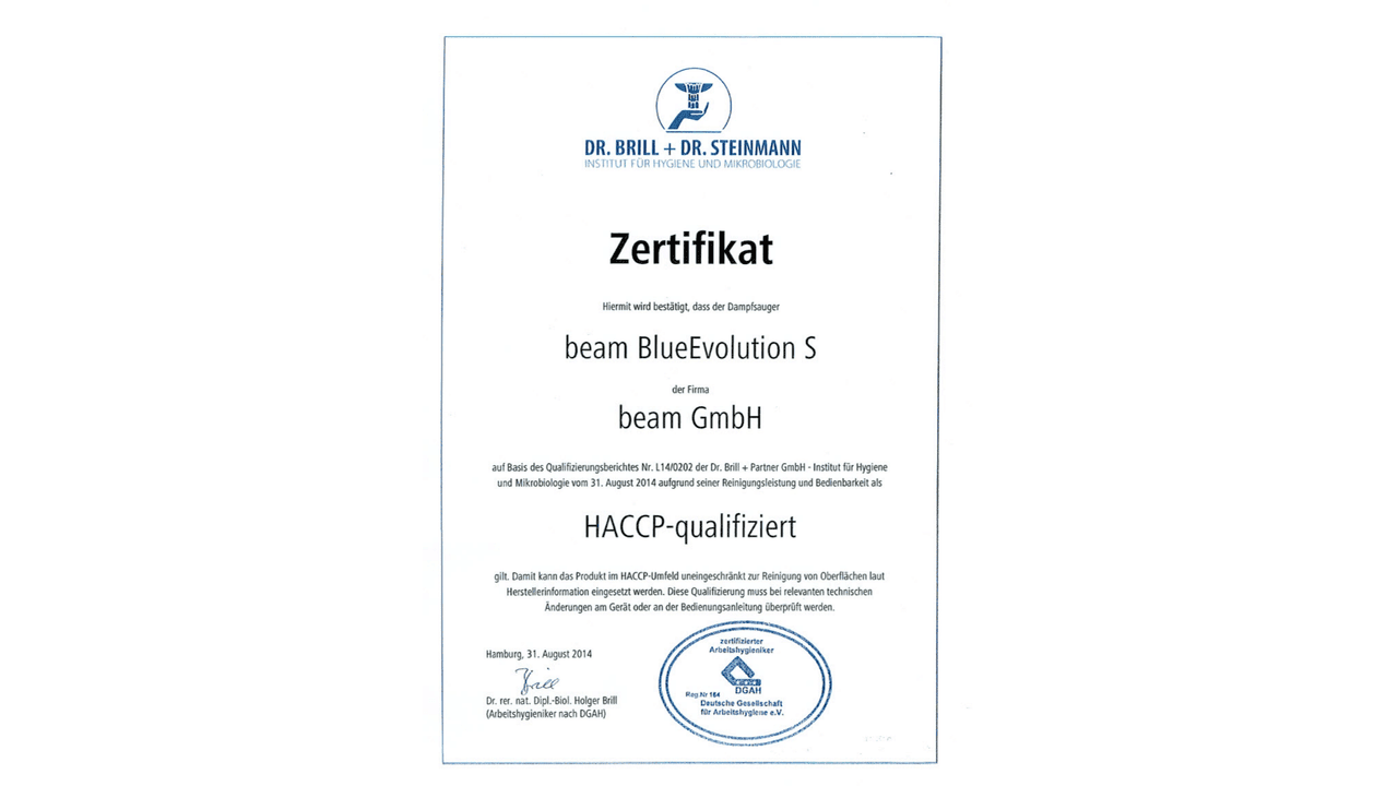 certificat HACCP