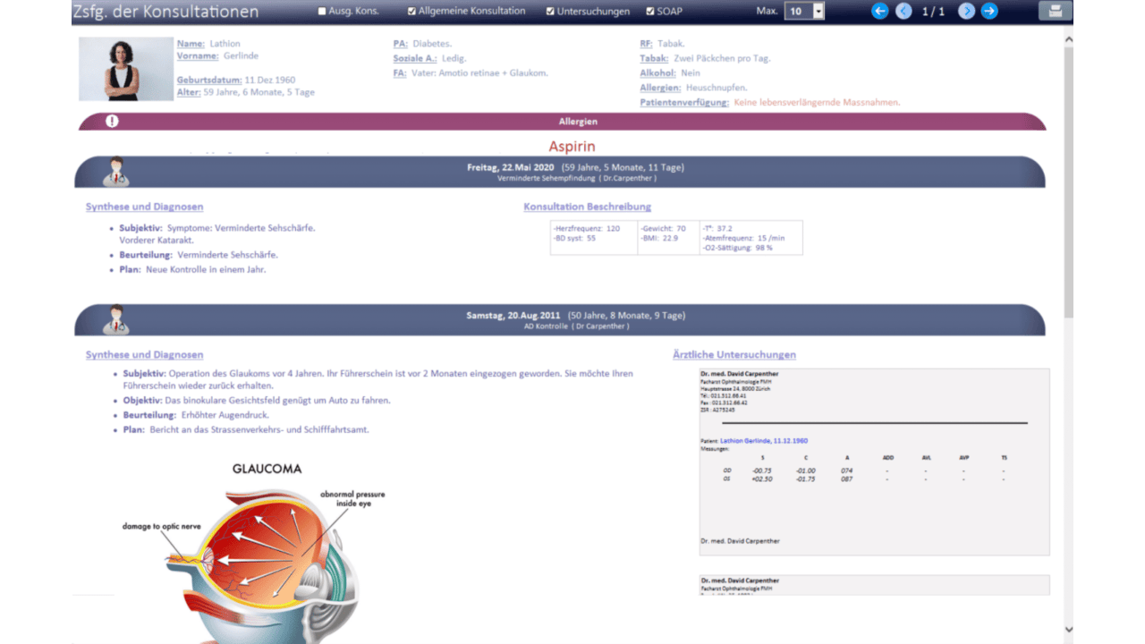 Spezifische Seite für Ophthalmologie