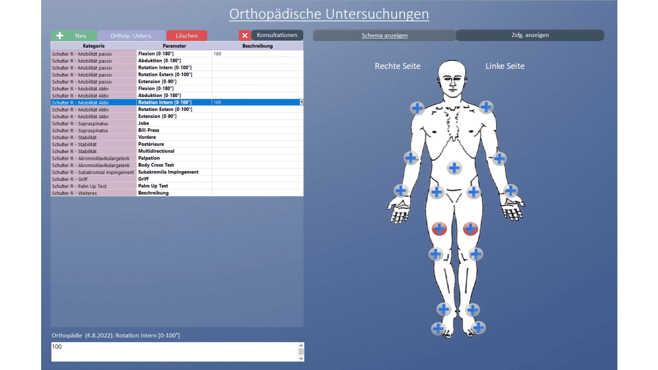 Spezifische Seite für Orthopädie