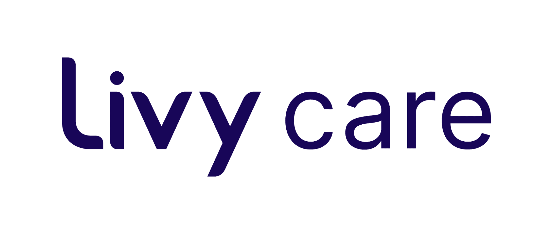 Das Bild zeigt den Schriftzug „livy care“ in einer dunkelblauen, modernen serifenlosen Schrift auf hellgrauem Hintergrund.